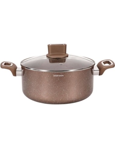 Marmite - ARTHUR MARTIN - AM5531 - 28 cm avec couvercle en verre - Aluminium - Tous feux dont induction – ARTHUR MARTIN (Faitout - Marmite) | STORE PRO SHOP 
