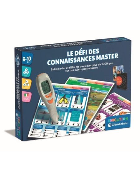 CLEMENTONI - Le défi des connaissances master - Plus de 1000 Quizz - Seul ou a 2 - Stylo éléctronique parlant - Des 7ans – CLEMENTONI (Jeu D'apprentissage) | STORE PRO SHOP 
