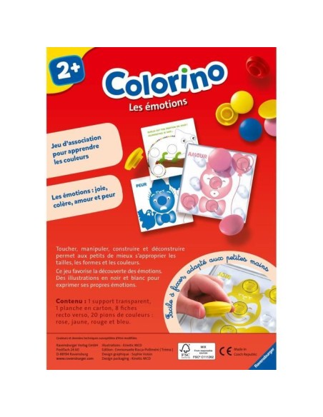 Colorino Les émotions - Jeu éducatif - Apprentissage des couleurs - Activités créatives enfant - Ravensburger - Des 2 ans – RAVENSBURGER () | STORE PRO SHOP 