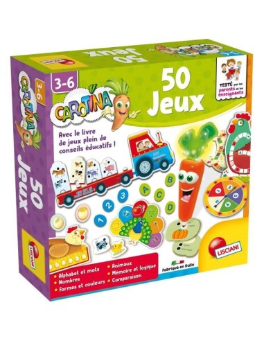 Coffret de jeux éducatif - LISCIANI GIOCHI - Carotina 50 jeux - Rouge - Présence parentale - 3 ans et plus – LISCIANI GIOCHI (Jeu D'apprentissage) | STORE PRO SHOP 