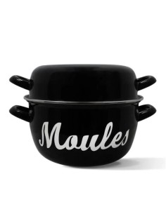 Marmite a moule - MENASTYL - 3645563 - En acier émaillé - Noir - 18 cm - Avec écritures - Tous feux dont induction