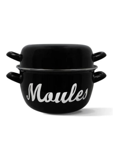 Marmite a moule - MENASTYL - 3645563 - En acier émaillé - Noir - 18 cm - Avec écritures - Tous feux dont induction – MENASTYL (Faitout - Marmite) | STORE PRO SHOP 
