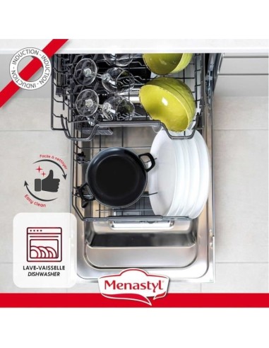 Marmite a moule - MENASTYL - 3645563 - En acier émaillé - Noir - 18 cm - Avec écritures - Tous feux dont induction – MENASTYL (Faitout - Marmite) | STORE PRO SHOP 