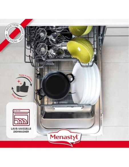 Marmite a moule - MENASTYL - 3645563 - En acier émaillé - Noir - 18 cm - Avec écritures - Tous feux dont induction – MENASTYL (Faitout - Marmite) | STORE PRO SHOP 