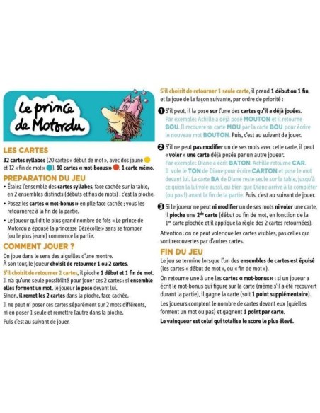 Jeu de cartes Le prince de Motordu – NATHAN (Jeu D'apprentissage) | STORE PRO SHOP 