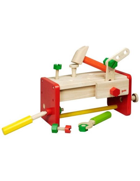 Wooden Work Bench and tool box 2 in 1 – GOKI (Jeu D'assemblage - Jeu De Construction - Jeu De Manipu) | STORE PRO SHOP 