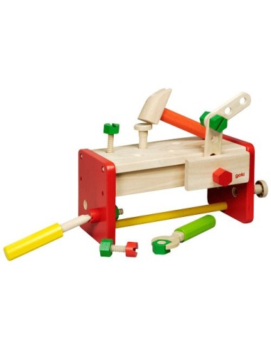 Wooden Work Bench and tool box 2 in 1 – GOKI (Jeu D'assemblage - Jeu De Construction - Jeu De Manipu) | STORE PRO SHOP 