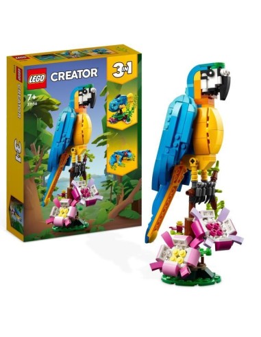 LEGO Creator 3-en-1 31136 Le Perroquet Exotique, Figurines Animaux de la Jungle, avec Grenouille et Poisson – LEGO (Jeu D'assemblage - Jeu De Construction - Jeu De Manipu) | STORE PRO SHOP 