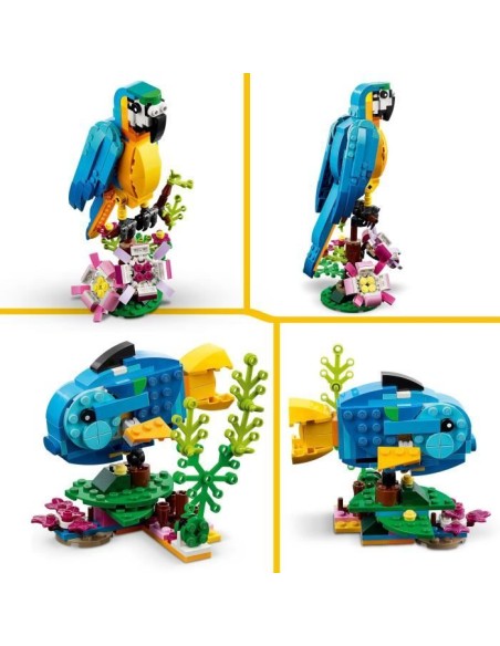 LEGO Creator 3-en-1 31136 Le Perroquet Exotique, Figurines Animaux de la Jungle, avec Grenouille et Poisson – LEGO (Jeu D'assemblage - Jeu De Construction - Jeu De Manipu) | STORE PRO SHOP 