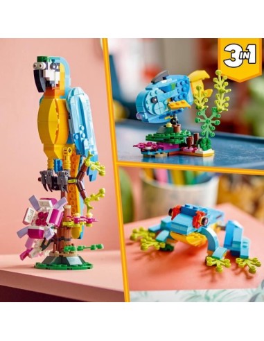 LEGO Creator 3-en-1 31136 Le Perroquet Exotique, Figurines Animaux de la Jungle, avec Grenouille et Poisson – LEGO (Jeu D'assemblage - Jeu De Construction - Jeu De Manipu) | STORE PRO SHOP 