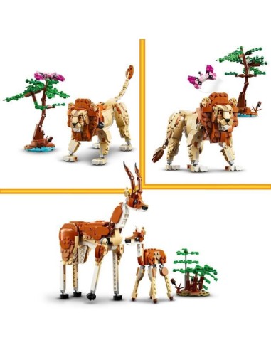 LEGO 31150 Creator 3en1 Les Animaux Sauvages du Safari, Jouet avec Figurines d'Animaux, Girafe, Gazelles et Lion – LEGO (Jeu D'assemblage - Jeu De Construction - Jeu De Manipu) | STORE PRO SHOP 