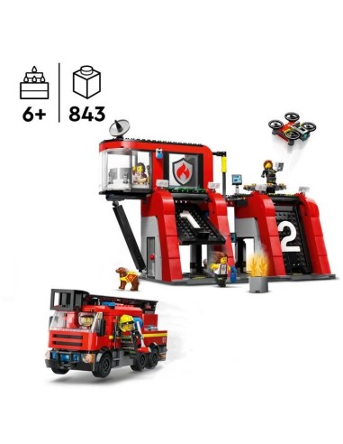 LEGO 60414 City La Caserne et le Camion de Pompiers, Jouet de Figurine de Chien et 5 Minifigurines, Cadeau Enfants – LEGO (Jeu D'assemblage - Jeu De Construction - Jeu De Manipu) | STORE PRO SHOP 