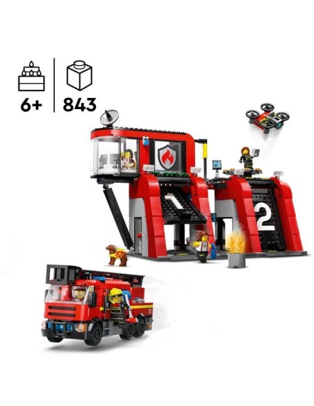 LEGO 60414 City La Caserne et le Camion de Pompiers, Jouet de Figurine de Chien et 5 Minifigurines, Cadeau Enfants – LEGO (Jeu D'assemblage - Jeu De Construction - Jeu De Manipu) | STORE PRO SHOP 