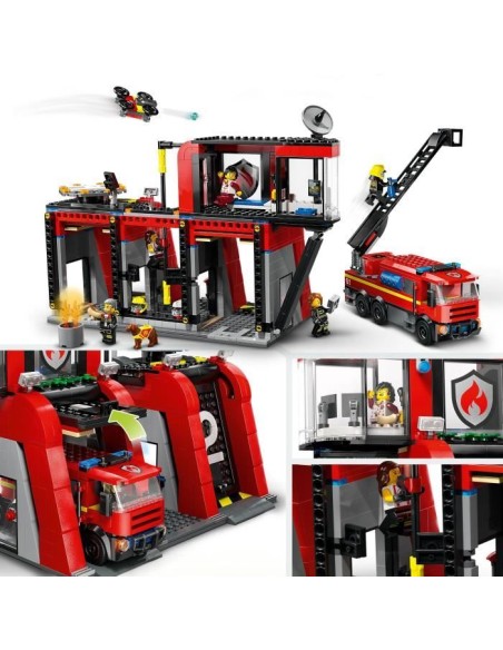 LEGO 60414 City La Caserne et le Camion de Pompiers, Jouet de Figurine de Chien et 5 Minifigurines, Cadeau Enfants – LEGO (Jeu D'assemblage - Jeu De Construction - Jeu De Manipu) | STORE PRO SHOP 