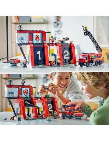 LEGO 60414 City La Caserne et le Camion de Pompiers, Jouet de Figurine de Chien et 5 Minifigurines, Cadeau Enfants – LEGO (Jeu D'assemblage - Jeu De Construction - Jeu De Manipu) | STORE PRO SHOP 