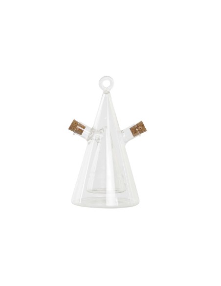 Ensemble salière et poivrier DKD Home Decor 10,5 x 9 x 18 cm Transparent Liège 300 ml Verre Borosilicaté