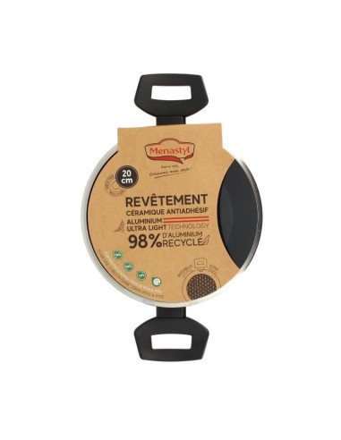 Faitout - MENASTYL - 6020646 - En alumimium forgé - 20 cm - Noir - Tous feux dont induction – MENASTYL (Faitout - Marmite) | STORE PRO SHOP 