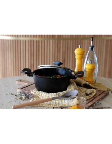 Faitout - MENASTYL - 6020646 - En alumimium forgé - 20 cm - Noir - Tous feux dont induction – MENASTYL (Faitout - Marmite) | STORE PRO SHOP 