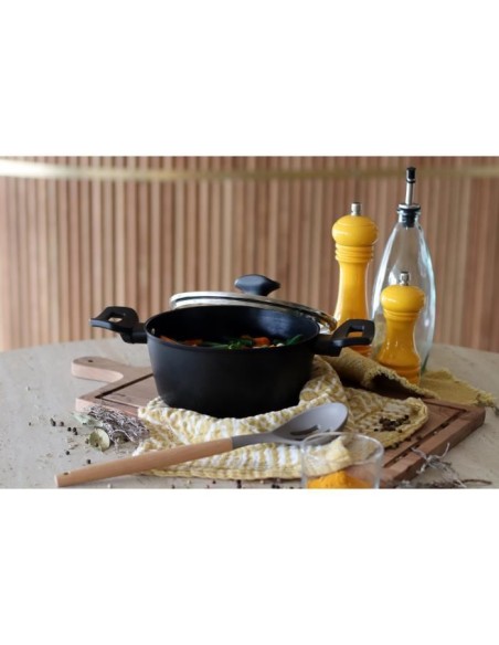 Faitout - MENASTYL - 6020646 - En alumimium forgé - 20 cm - Noir - Tous feux dont induction – MENASTYL (Faitout - Marmite) | STORE PRO SHOP 