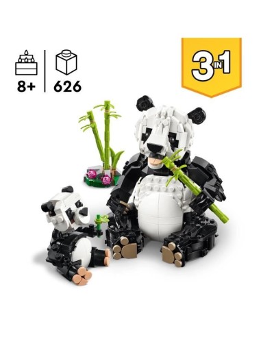 LEGO Creator 31165 3-en-1 Animaux sauvages : la famille de pandas Jeu pour fille des 8 ans – LEGO (Jeu D'assemblage - Jeu De Construction - Jeu De Manipu) | STORE PRO SHOP 