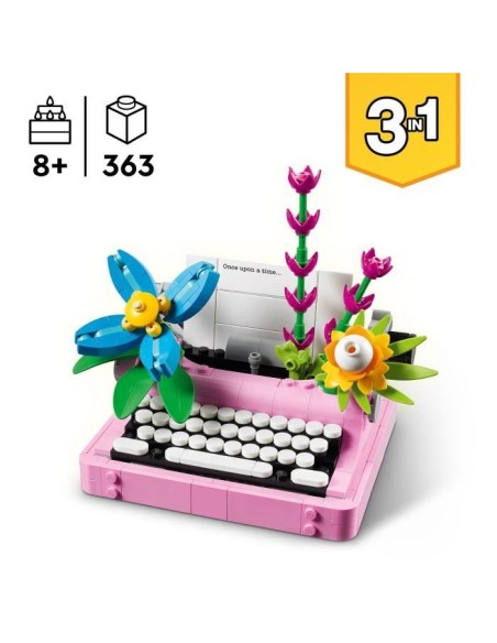 LEGO Creator 31169 3-en-1 La machine a écrire avec des fleurs - Jeu pour fille des 8 ans – LEGO (Jeu D'assemblage - Jeu De Construction - Jeu De Manipu) | STORE PRO SHOP 