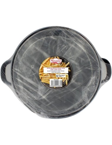 Friteuse - MENASTYL - 3645580 - En acier émaillé - Noir - 26 cm - Avec couvercle et panier - Tous feux dont induction – MENASTYL (Friteuse) | STORE PRO SHOP 