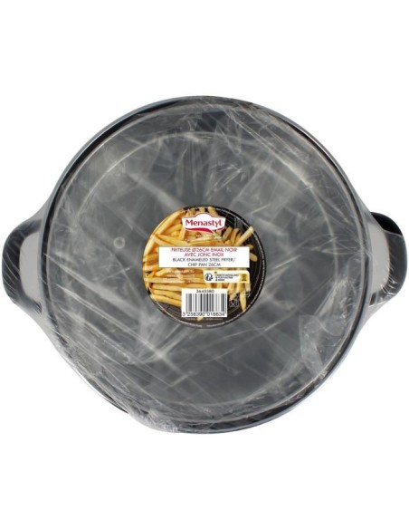 Friteuse - MENASTYL - 3645580 - En acier émaillé - Noir - 26 cm - Avec couvercle et panier - Tous feux dont induction – MENASTYL (Friteuse) | STORE PRO SHOP 