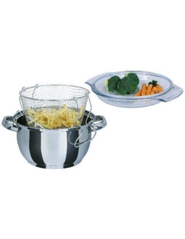 Friteuse - GSW - 488204 - Induction - 22 cm - Couvercle en verre - Acier inoxydable – GSW (Friteuse) | STORE PRO SHOP 