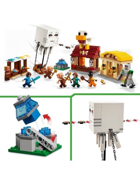 LEGO Minecraft 21273 Les Ghasts a l'Attaque du Village - Jeu pour garçon des 10 ans – LEGO (Jeu D'assemblage - Jeu De Construction - Jeu De Manipu) | STORE PRO SHOP 