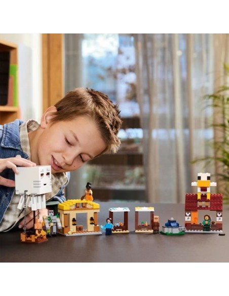 LEGO Minecraft 21273 Les Ghasts a l'Attaque du Village - Jeu pour garçon des 10 ans – LEGO (Jeu D'assemblage - Jeu De Construction - Jeu De Manipu) | STORE PRO SHOP 