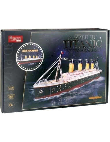 Puzzle 3D lumineux - Bateau Titanic - Jeu de construction - EXPLORA - 266 pieces - Des 8 ans – EXPLORA (Jeu D'assemblage - Jeu De Construction - Jeu De Manipu) | STORE PRO SHOP 