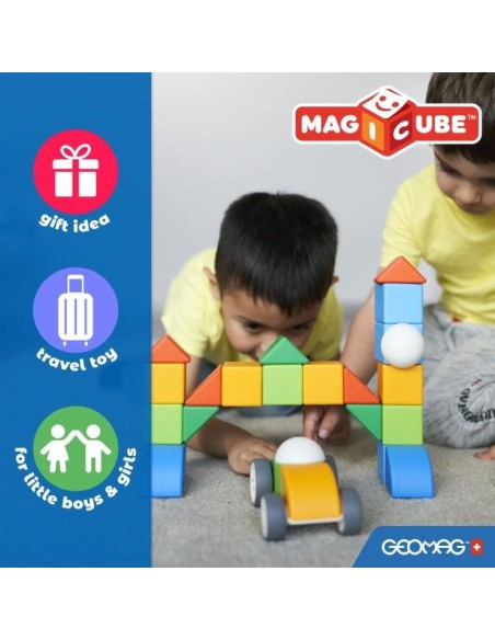Blocs magnétiques - GEOMAG - Magicube 060 - 6 pieces - Empilables - Plastique recyclé – GEOMAG (Jeu D'assemblage - Jeu De Construction - Jeu De Manipu) | STORE PRO SHOP 