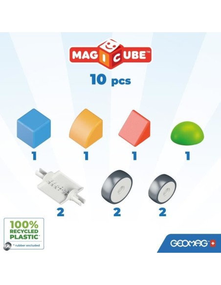 Blocs magnétiques - GEOMAG - Magicube 308 - 10 pieces - Formes variées - Véhicules - Plastique recyclé – GEOMAG (Jeu D'assemblage - Jeu De Construction - Jeu De Manipu) | STORE PRO SHOP 
