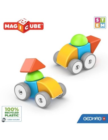 Blocs magnétiques - GEOMAG - Magicube 308 - 10 pieces - Formes variées - Véhicules - Plastique recyclé – GEOMAG (Jeu D'assemblage - Jeu De Construction - Jeu De Manipu) | STORE PRO SHOP 