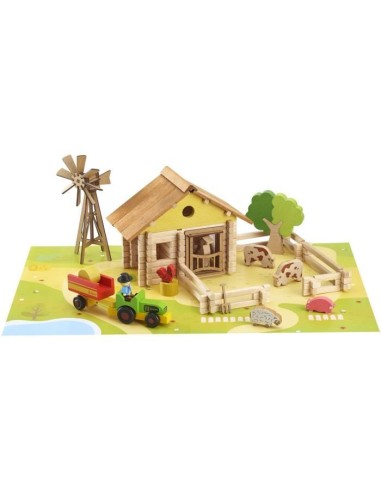 Ma ferme en bois - Jeu de construction - JEUJURA - 145 pieces – JEUJURA (Jeu D'assemblage - Jeu De Construction - Jeu De Manipu) | STORE PRO SHOP 
