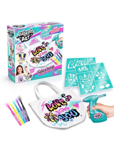 Canal Toys - Airbrush Art - Kit de Fashion Design Kit avec spray électronique, pochoirs et feutres - AIR 016 – CANAL TOYS (Jeu De Coloriage - Dessin - Pochoir) | STORE PRO SHOP 