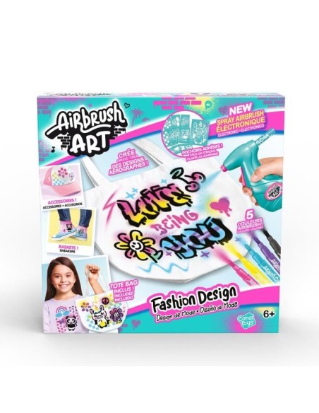 Canal Toys - Airbrush Art - Kit de Fashion Design Kit avec spray électronique, pochoirs et feutres - AIR 016 – CANAL TOYS (Jeu De Coloriage - Dessin - Pochoir) | STORE PRO SHOP 