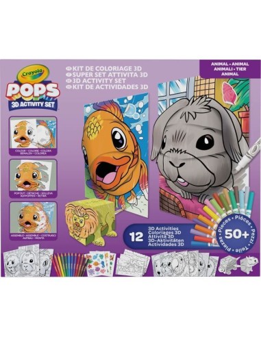 Créatif - CRAYOLA - POPS 3D Color Pops Gift Set - Plus de 12 activités en 3D Des 6 ans – CRAYOLA (Jeu De Coloriage - Dessin - Pochoir) | STORE PRO SHOP 