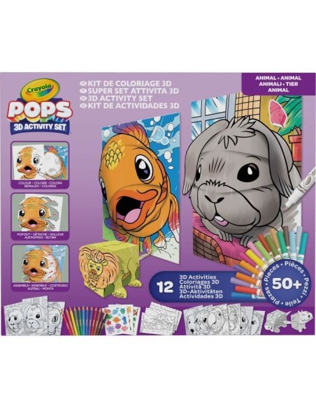 Créatif - CRAYOLA - POPS 3D Color Pops Gift Set - Plus de 12 activités en 3D Des 6 ans – CRAYOLA (Jeu De Coloriage - Dessin - Pochoir) | STORE PRO SHOP 