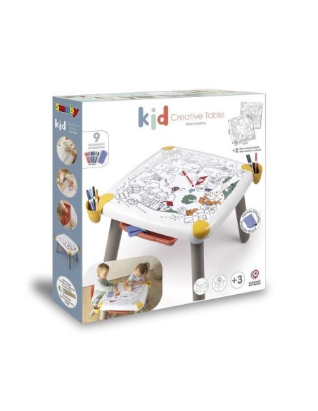 Smoby - Table enfant Créative - Feutre effacable pour la table  2 grandes feuilles de coloriage - 3 rangements - Des 3 ans – SMOBY () | STORE PRO SHOP 