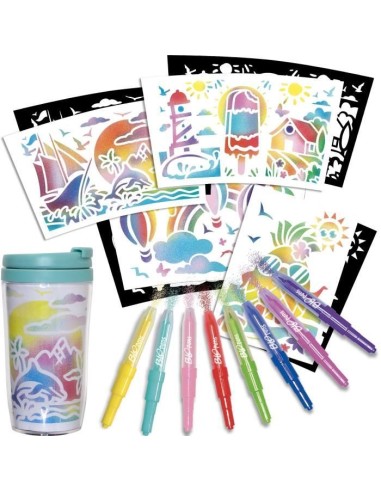 Blopens - LANSAY - Créa'mug - 9 pochoirs - 1 mug - Des 6 ans – LANSAY (Jeu De Coloriage - Dessin - Pochoir) | STORE PRO SHOP 