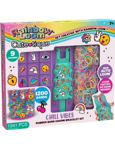 Coffret fabrication automatique de bracelets élastiques - BANDAI - Rainbow Loom Cute Tique - Contient 1200 Élastiques et acces – RAINBOW LOOM (Jeu De Creation De Bijoux) | STORE PRO SHOP 