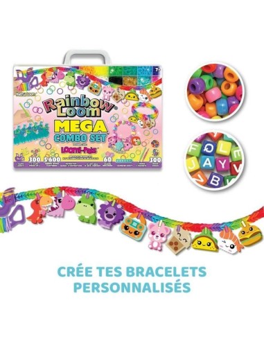 Kit de fabrication de bracelets Rainbow Loom - Métier a tisser avec 5600 élastiques, charms et perles - BANDAI – RAINBOW LOOM (Jeu De Creation De Bijoux) | STORE PRO SHOP 