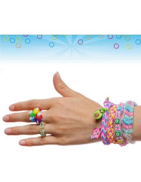 Kit de fabrication de bracelets Rainbow Loom - Métier a tisser avec 5600 élastiques, charms et perles - BANDAI – RAINBOW LOOM (Jeu De Creation De Bijoux) | STORE PRO SHOP 