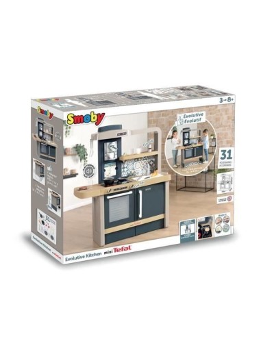 Cuisine évolutive Tefal de Smoby - Pour enfants des 3 ans - Avec plinthes amovibles - 31 accessoires inclus – SMOBY (Jeu De Cuisine Creative - Jeu Culinaire) | STORE PRO SHOP 