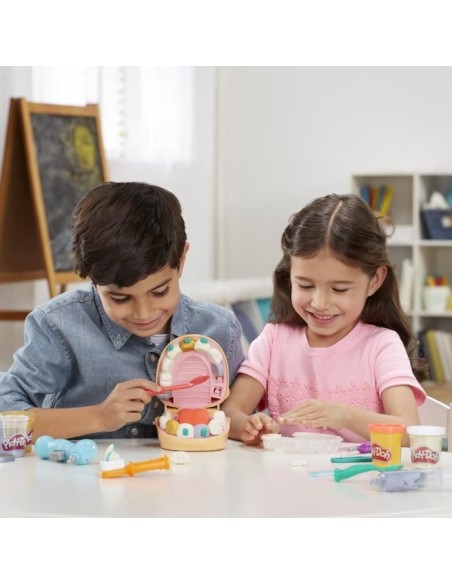Play-Doh - Cabinet dentaire pour enfants avec 8 Pots de pâte a modeler atoxique aux couleurs assorties - des 3 ans - Les class – PLAYDOH (Jeu De Pate A Modeler) | STORE PRO SHOP 