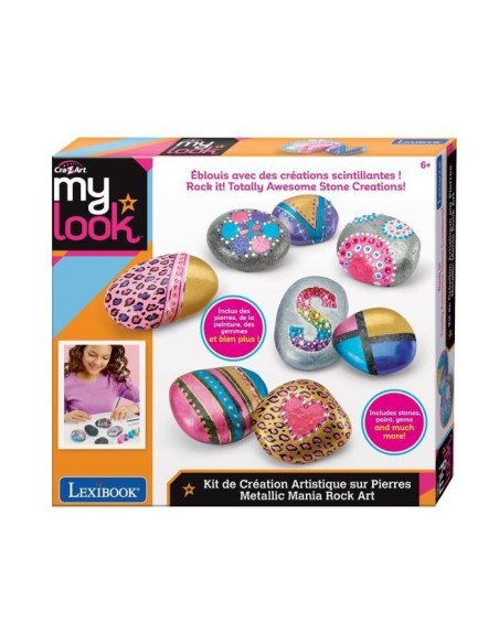 LEXIBOOK - Kit de création artistique sur pierres avec effet métallique – LEXIBOOK (Jeu De Pate A Modeler) | STORE PRO SHOP 