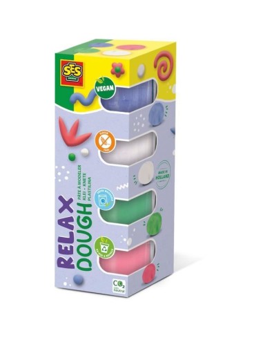 Pâte a modeler - SES CREATIVE - Feel good - Relax (4x90gr) - Végane - Lavable - Souple – SES CREATIVE (Jeu De Pate A Modeler) | STORE PRO SHOP 