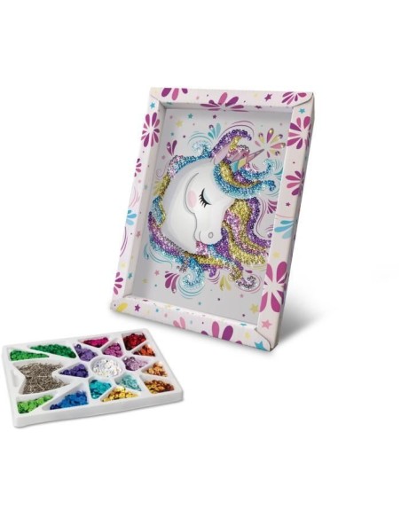 Kit loisir créatif - Licorne - Illustration avec sequins - Pour enfant a partir de 7 ans - Blanc – LANSAY (Jeu De Scrapbooking) | STORE PRO SHOP 