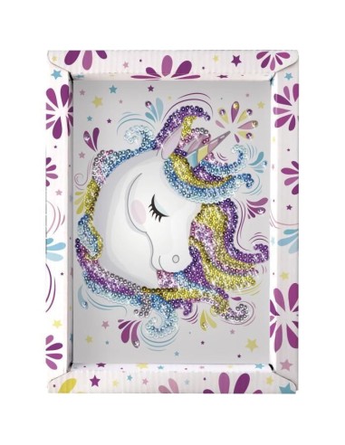 Kit loisir créatif - Licorne - Illustration avec sequins - Pour enfant a partir de 7 ans - Blanc – LANSAY (Jeu De Scrapbooking) | STORE PRO SHOP 